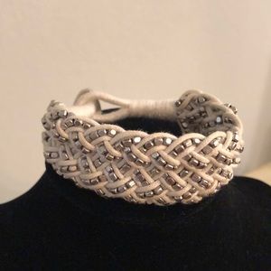 Forever 21 white and silver woven bracelet
